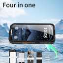 YOGRE for iPhone 17 Pro Case Waterproof, Built-in Screen Protector Protector Cover Compatible with MagSafe[Full Body Shockproof][IP68 Waterproof][Dustproof]for iPhone 17 Pro Case 6.3 inch Black/Clear
