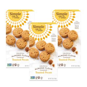 Simple Mills Almond Flour Toasted Pecan Cookies, Gluten Free and Delicious Crunchy Cookies, Organic Coconut Oil, Good for Snacks, 5.5 Ounce (Pack of 3)