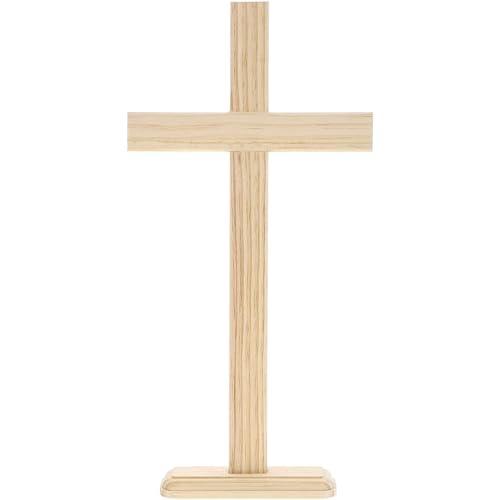 Juvale 2 Pack Wood Crosses for Crafts and Table Displays, Wooden Cross (7.9 x 15.5 In) - Tabletop Crosses