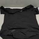 MANGOPOP Women's Square Neck Short Sleeve Long Sleeve Bodysuit Sexy Body Suits Shirt Slim Fitted Tops, Medium