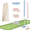 Asweets Wooden Golf Set for Kids, Indoor & Outdoor Macaroon Toddler Mini Golf Clubs, Children Putters for Golf Game, Idea Gift for Boy & Girs On Chrismas,Birthday(with Mat)