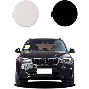 Car Front Bumper Tow Hook Cover Compatible with BMW X5 F15(M-Sport) SAV Fit 25dX 35iX 40eX xDrive sDrive 2014-2018 Trailer Cover Cap 51118060131 Towing Eye Cap White (White Right Passenger Side)