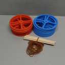 Large Plastic Toy Project Wheels and Axles, for Mousetrap Car and Rubber Band Car Projects, 20 Wheels, 20 Rubber Bands, 10 Dowels (50pcs)