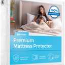 Linenspa Waterproof Mattress Protector, Full Size Fitted Sheet Style, Breathable, Machine Washable & Dryer Safe, White