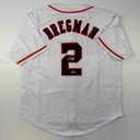 Facsimile Autographed Alex Bregman Houston White Reprint Laser Auto Baseball Jersey Size Men's XL