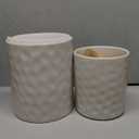 famiware Ocean Utensil Holder, 7.2"+5.8" Ceramic Kitchen Utensil Holder for Countertop, Cooking Utensil Crocks, Utensil Organizer for Spatula & Spoon, Kitchen Decor, Set of 2, Matte White