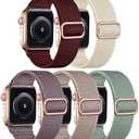 Adorve Stretchy Band Compatible with Apple Watch Bands Ultra 3/2/1 49mm 46mm 45mm 44mm 42mm 41mm 40mm 38mm Men Women, Soft Nylon Elastic Braided Strap for iWatch Series 11/10/9/8/7/6/5/4/3/SE/SE2/SE3