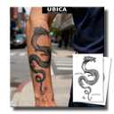 2 Sheets Large Semi Permanent Tattoo, Dragon Design Black Realistic Temporary Tattoo for Men Women Adult, Lasts 7-15 Days Realistic Fake Tattoos Stickers, Waterproof & Non-Reflective