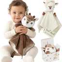 Zelkii Reversible Lovey for Babies, Security Blanket for Babies with Pacifier Holder, Fawn Deer Lovey for Baby, Day-to-Night Comfort Companion, Patent-Pending Oeko-TEX Certified
