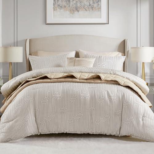 Amazon.com: Madison Park King Comforter Set Jacquard Metallic Thread Comforters, All Season Comforter & Quilt Bedding Set King Size Comforter, Decor Pillows, Shams, Royce, King Ivory 5 Piece : Home & Kitchen