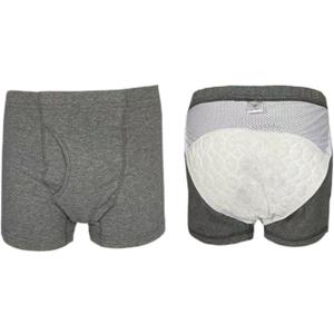 1 Pair Washable Urinary Incontinence Underwear for Men, Breathable Cotton Adult Leakproof Underwear Boxer, Reusable Incontinence Protective Briefs for Light Leaks (XX-Large = Asian Size Tag 3L)