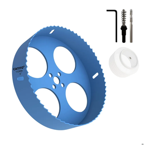 CATITO 6" Bi-Metal Hole Saw Drill Bit, Hole Saw for Recessed Lights, 6 Inch Hole Cutter with Dust Bowl Catcher for Led Recessed Lighting, Ideal for Plastic, Wood, Plywood (152mm丨6in)