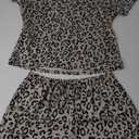 Ekouaer Tie Dye Pajamas Set Womens Loungewear Sleepwear 2 Piece PJ Sets (Medium, Gray Black Leopard)