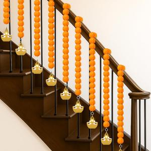 Norme 12 Pcs Marigold Garland 2.6 ft Long Strands Artificial Marigold Flowers Garland with Pendant Flower String Indian Diwali Decorations for Pooja Indian Wedding Dia De Los Muertos (Orange)