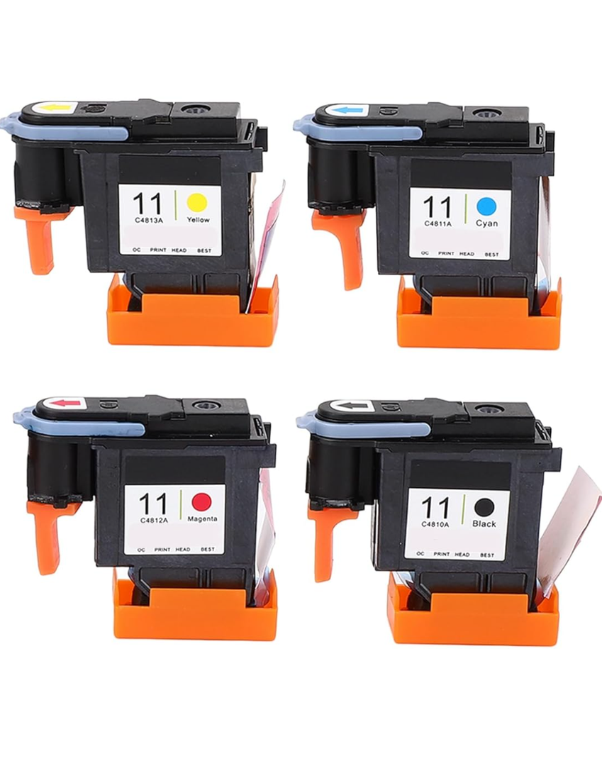 4 Pcs Printer Printhead, Magenta Black Cyan Yellow Print Replacement for HP Designjet 100 110 111 500 510 800 813 850, GYZOUKAds2z375uec