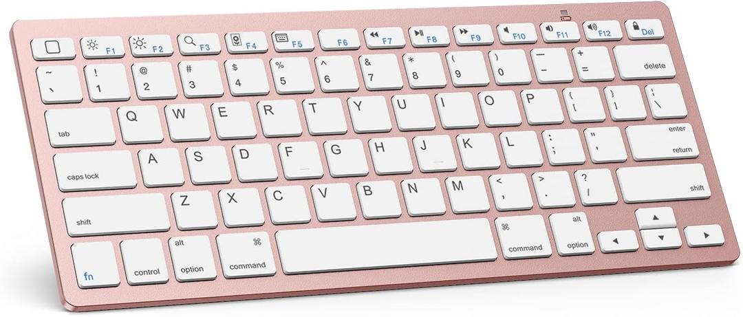 OMOTON Bluetooth Keyboard Compatible with iPad 10th Generation, iPad 10.2 (9th/8th/7th), iPad Pro 13/12.9/11 inch, iPad Air 13/11 inch, iPad Air/Mini and More iOS Devices, Pink Gold