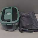 Vabaso Electric Lunch Box for Adults, 80W Heated Lunch Box Portable Food Warmer Lunch Box for Work/Men/Car/Truck with 1.5L 304 Stainless Steel Container Fork & Spoon, 110V/12V/24V (Dark Green)