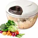 Food Chopper Hand Pull String Vegetable Cutter Onions Garlic Chopper Portable Food Mincer for Garlic Ginger Herbs Nuts Durable Kitchen Food Processor (500 ML)