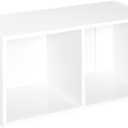 ClosetMaid Cubeicals 2 Cube Storage Shelf Organizer Bookshelf, Stackable or Hanging Wall Mount, Easy Assembly, White Wood Finish, 12.36 in. H x 24.09 in. W x 11.69 in. D
