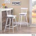Christopher Knight Home Mia Farmhouse Spindle Back 30" Rubberwood Swivel Barstools (Set of 2), White, 19.50 inches D x 19.50 inches W x 42.50 inches H