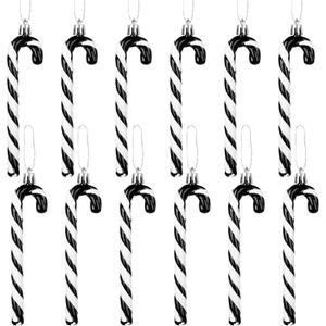 GWHOLE 12 PCS Candy Cane Christmas Decoration, Black and White Candy Cane Ornaments Plastic Candy Cane Fake Candy Canes for Christmas Tree Wreath DIY Gift Tags GWHOLE 12 PCS Candy Cane Christmas Decoration, Black and White Candy Cane Ornaments Plastic Candy Cane Fake Candy Canes for Christmas Tree Wreath DIY Gift Tags