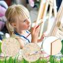Thyle 24 Pcs Large Easter Wooden Ornamnrts to Paint 6 Inch DIY Blank Unfinished Wood Egg Cutouts for Crafts Hanging Decorations Happy Easter Hallow Egg Rabbit Bunny Butterfly Flower Hen 12 Style