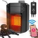 PETNF Dog House Heater with Thermostat APP WIFI Control, 500W Dog House Heaters for Outside Doghouse kennel Chicken Coop, Outdoor Pet House Heater with External Temperature Probe&Adjustable Temp Timer