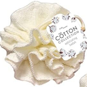 Cotton Collection Exfoliating Shower Pouf, 1 Pack, White