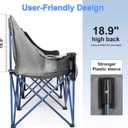 Oversized 3 Person Camping Chair for Adults,Outdoor Folding Sofa Heavy-Duty Loveseat Couch Chair with Thick Padding for Family,Garden,Campsites,Backyard Parties,Supports 900 LBS