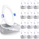 Ensenior 12 Pack 4 Inch LED Recessed Light, Dimmable, 5000K Daylight, 750LM High Brightness, 9W 120V, Damp Rated, ERL-9X-ETL, Ultra-Thin Canless Wafer Light - ETL & FCC & IC