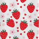 Strawberry Gifts Dish Towels - Strawberry Floral Decorative Waffle Kitchen Towel, Strawberry Towel, Strawberry Hand Tea Towel, Strawberry Bathroom Kitchen Decor (Strawberries)