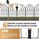 19 Pack Decorative Garden Fence Panels - 20.07 Ft Black Arched Metal Landscape Border Edging with Floral Design,No-Dig Rustproof Wire Fencing for Flower Beds, Patios, Dog, Yard, Outdoor