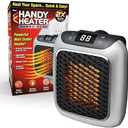 Ontel Handy Heater Turbo Wall Outlet Small Space Heater with Adjustable Thermostat, Programmable 12-Hour Timer, Auto Shut Off - Quiet, Space-Saving, Ceramic (Packaging May Vary)