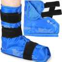 Ankle Ice Pack Wrap, Full Foot Large Reusable Hot Cold Therapy Pack for Achilles Tendonitis Relief, Swelling, Plantar Fasciitis, Heel Pain, Plush Lining, with Strap, Birthday Father's Day Gift Blue