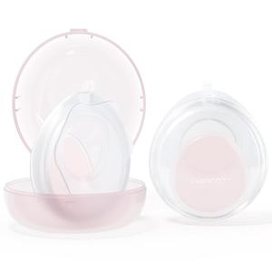 Momcozy Breast Milk Collector Collection Shell, Petal Soft Silicone Flange, Milk Collectors for Breastfeeding, Slim Waterdrop-Shaped Discreet Comfort with Storage Case (1oz/30ml, 2PCS)
