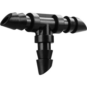 70 Pack Barbed Tee Fittings, 1/4" Drip Tubing, Black, Plastic, Irrigation Fitting, HOSE PIPE FITTING, Barb Tee, 1/4 inch