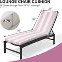 Crestlive Chaise Lounge Cushions Outdoor Set of 2, 80"x23", Water Resistant | Pool Lounge Chair Cushions with Removable Cover, Fade Resistant Lounger Cushions for Patio Furniture, Stripe Pink+White