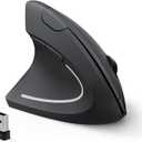 Lekvey Left Handed Ergonomic Mouse, Vertical Wireless Mouse for Left Hand, 2.4G USB Carpal Tunnel Lefty Mouse, 3 Adjustable DPI, 6 Buttons, for Laptop, PC, Computer, Mac, Windows, Desktop - Black