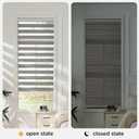 Joydeco Cordless Zebra Blinds for Windows, Dual Layer Free-Stop Zebra Shades Privacy Light Control for Day and Night, Light Filtering Sheer Blinds for Indoor Windows, Kitchen (Grey, 45" W x 75" H)