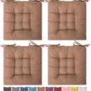 SQUARE MOON Pillow, 4 Pack Chair Cushion with High Resilience Polyester Filling, Fade-Resistant, Outdoor Indoor, Dining, 16x16 inches, Chocolate