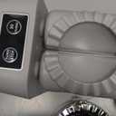 Automatic Electric Dumpling Press Maker Machine - Adjustable and Easy to Operate, With Spoon and Brush - For Home Kitchen Pastry Making (White)