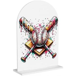 Baseball Party Decorations for Home Baseball Games Day Decor Baseballs Gifts Idea for Mother Mom Baseballs Club Acrylic Sign Decor 7 x 5 inches (Acrylic1005)