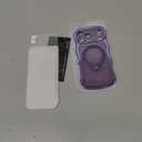 3 in 1 for iPhone 17 Pro Max Case with 360 Spin Magnetic Stand, 1X DIY Glitter Cardstock +1X Screen Protector, [Fit for Magsafe]Cute Wavy Trendy Glossy Clear Phone Cover for Women Girls 6.9", Purple