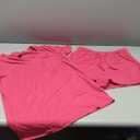 RUBZOOF Women's Short Sleeve Pajama Sets with Pockets Casual V Neck 2 Piece Lounge Sets Size Small, Pink