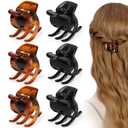 6 Pieces Hair Claw Clips, Morhom 1.3 Inch Jaw Clips for Thick or Medium Hair (Brown,Black)