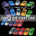 78-Inch Cars Trucks Toys for Toddler 1-3 2-4 3-5 4-7 Years Old Boys Kids, Transport Truck Toy with 24 Pcs Die-Cast Cars, Toys Gifts for 3 4 5 6 Year Old Boy, Toddler Boy Toy Ages 3-5 4-7
