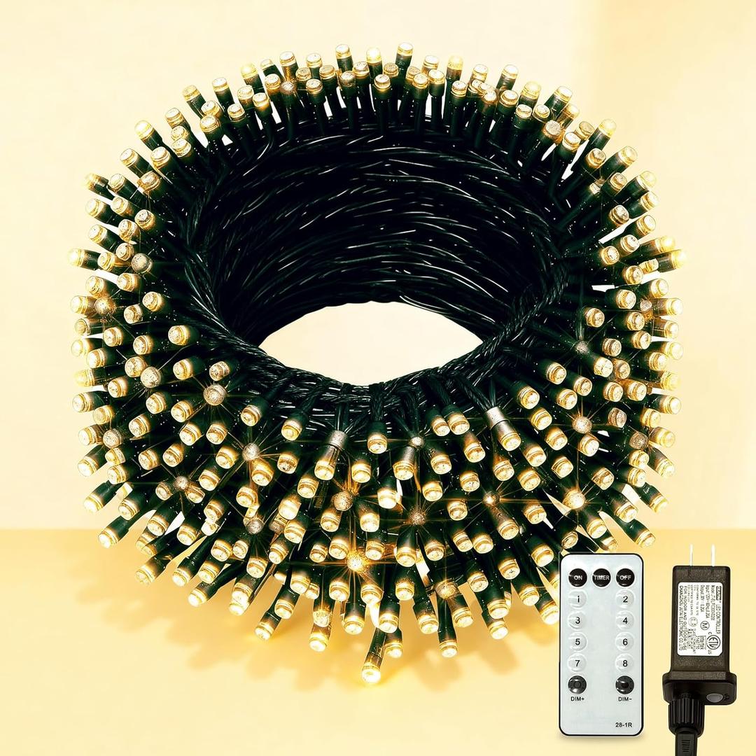 Warm White Christmas Lights Outdoor,50FT 150LED String Lights with 8 Modes,Christmas Tree Lights Indoor Plug in,Waterproof Twinkle Fairy Lights for Party,Classroom,Home Decor