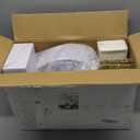 Nervure 350PCS Gold Plastic Dinnerware - White and Gold Disposable Plates for 50 Guests - 100 White Disposable Plates, 150 Plastic Silverware, 50 Cups, 50 Napkins for Wedding & Party