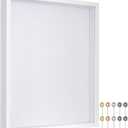 Califortree 12x16 Large Shadow Box Frame with Soft Linen Back - Metal Push Pins Included, Memory Shadow Box Display Case for Bouquet Awards Medals Wedding Photos and More, White