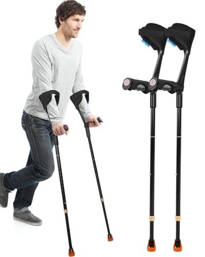 Forearm Crutches for Adults Have Elastic Crutches Padding for The Elbow+Hand Padding, Increases Walking Comfort